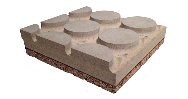 Pannelli radianti per la casa eco bio compatibile in cementolegno e sughero biondo BetonRadiant Cork
